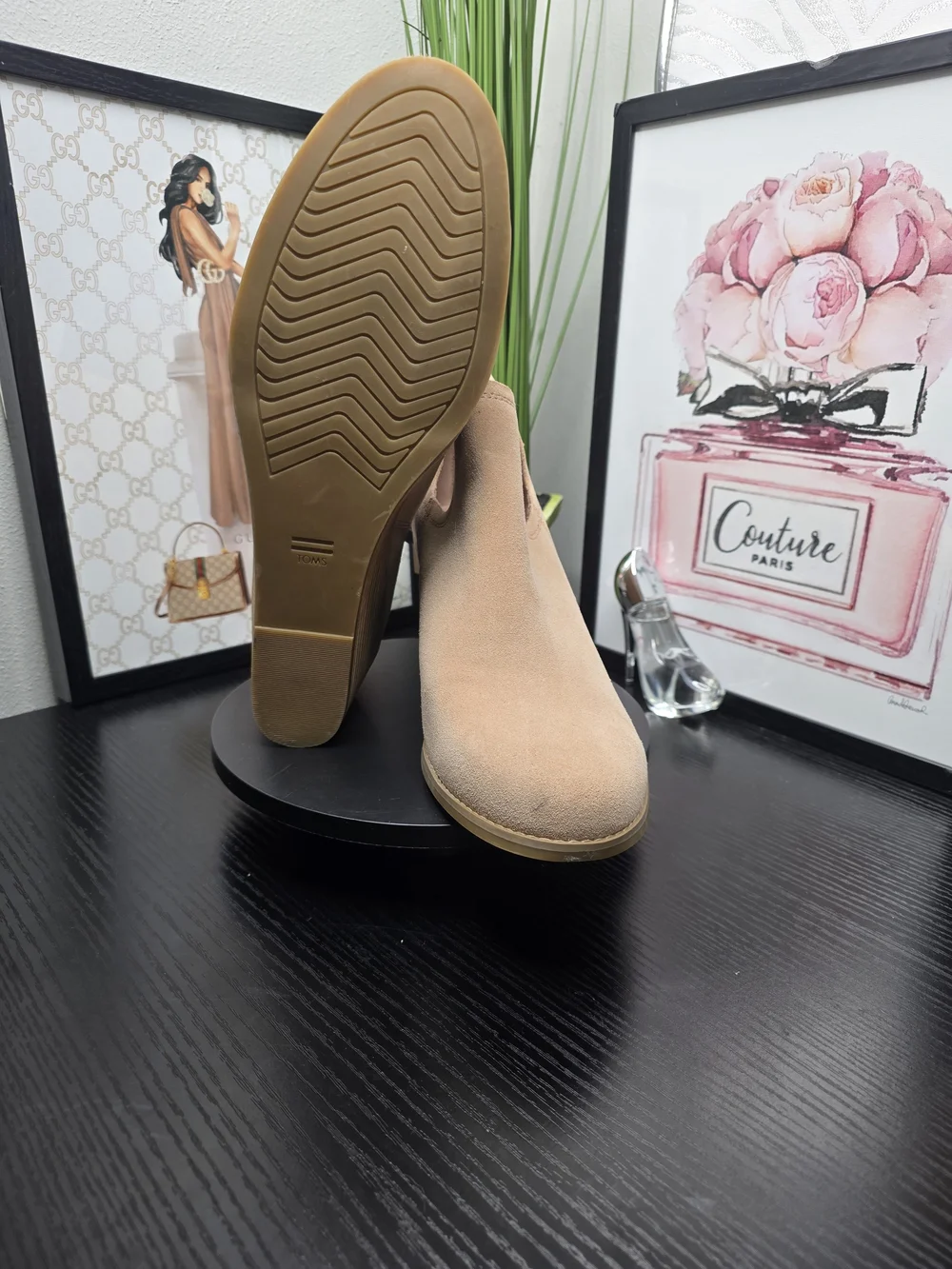 Toms Blush Suede Wedge Bootie